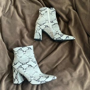 snake print booties